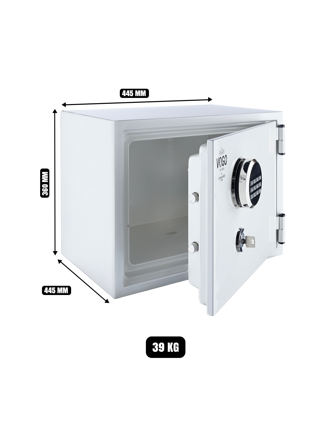 SHINJIN VOGO SAFES FIRE RESISTANT SAFE, MODEL VGF-360 White crystal
