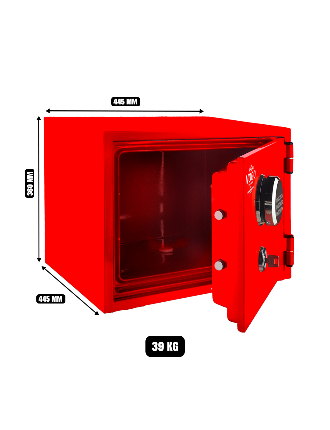 SHINJIN VOGO SAFES FIRE RESISTANT SAFE, MODEL VGF-360 RED