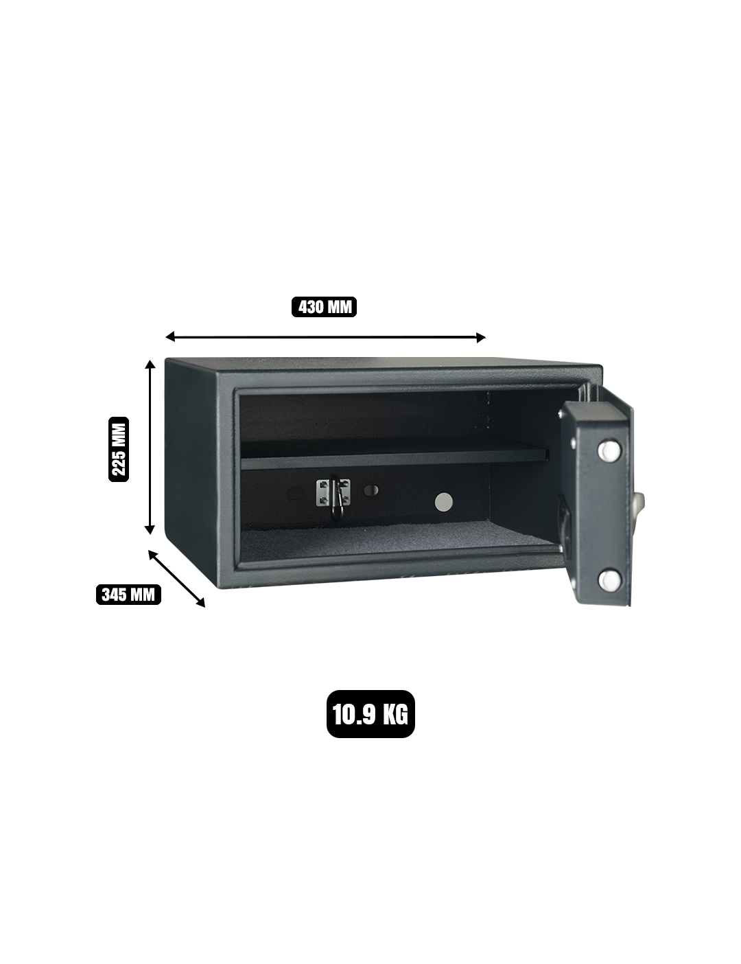 sentrysafe X105 digital security safe with dimensions and open door for UAE homes and offices