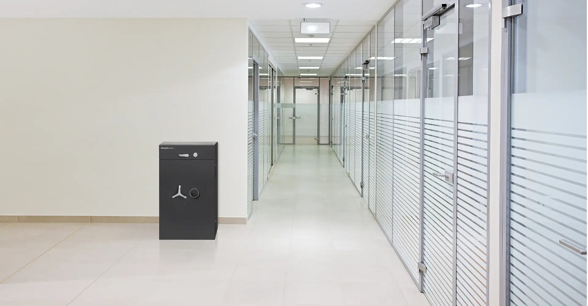 Home safe and office safe box with the door open