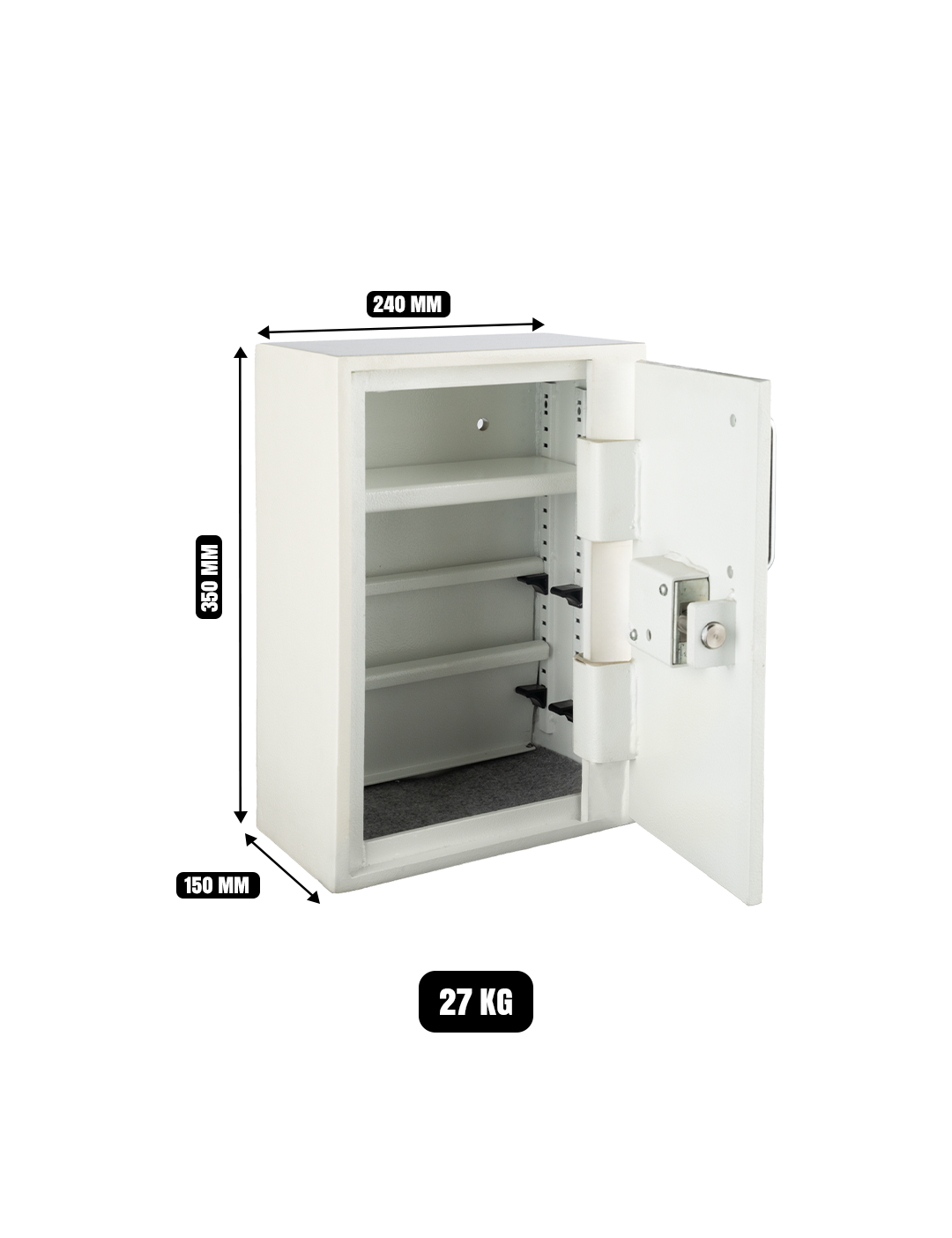 Chubbsafes Drug Cabinet DC1 secured by key lock (2 keys) c/w 3 adjustable shelves