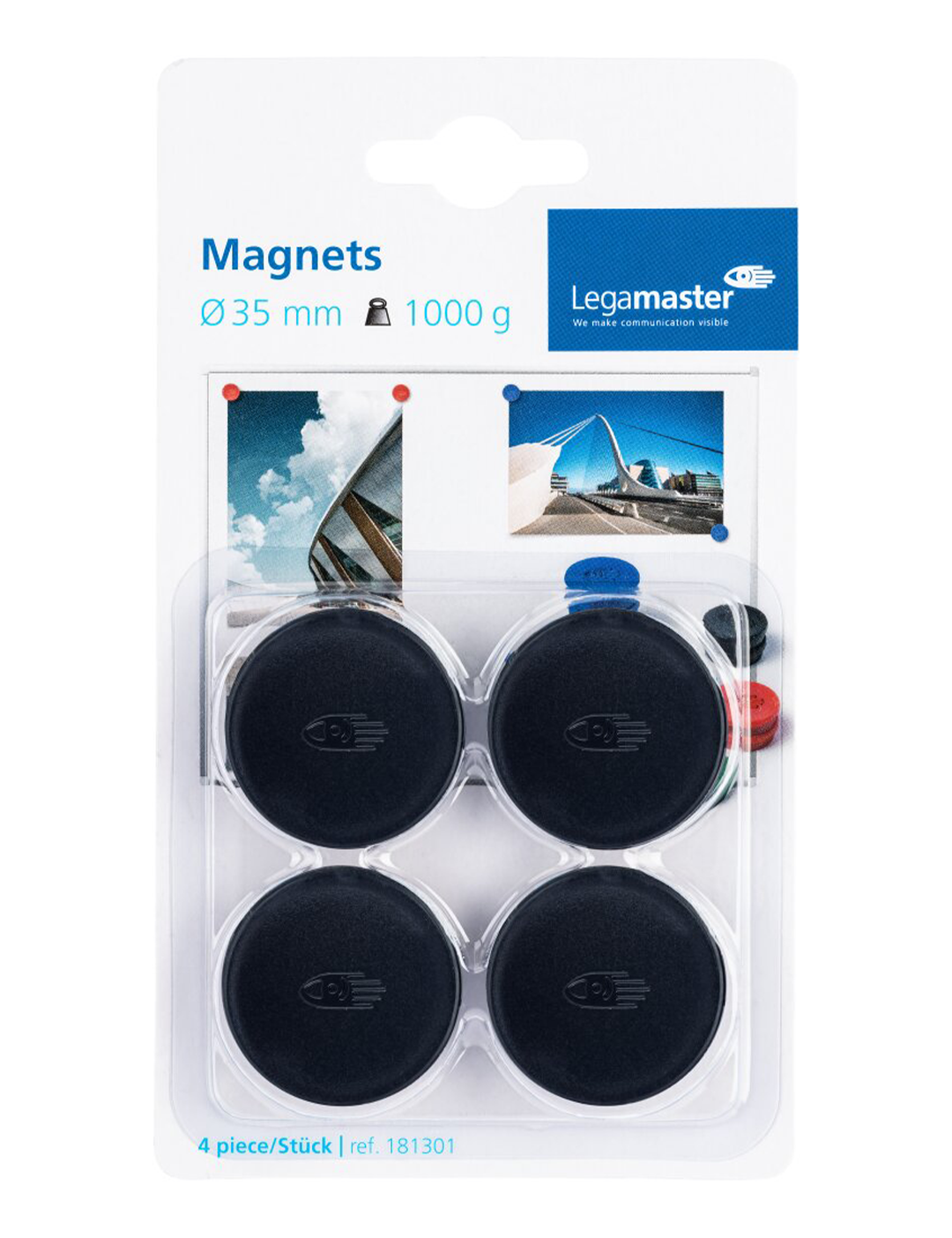 Legamaster Round Magnets 35 mm Blue