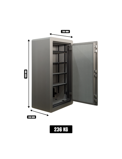 Format Safe DS17-F (SC1500) – 45 Min Fire Rated, Fingerprint Lock, Grey